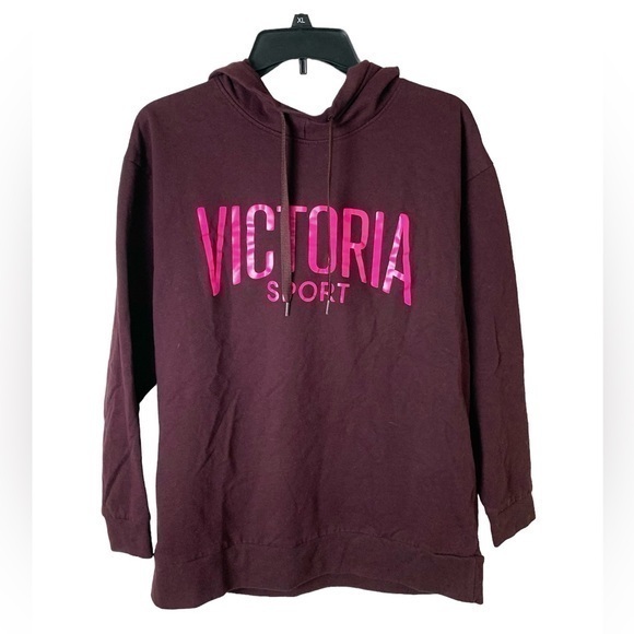 Victoria Secret Hoodie Purple Hot Neon Pink Size M - Picture 1 of 11